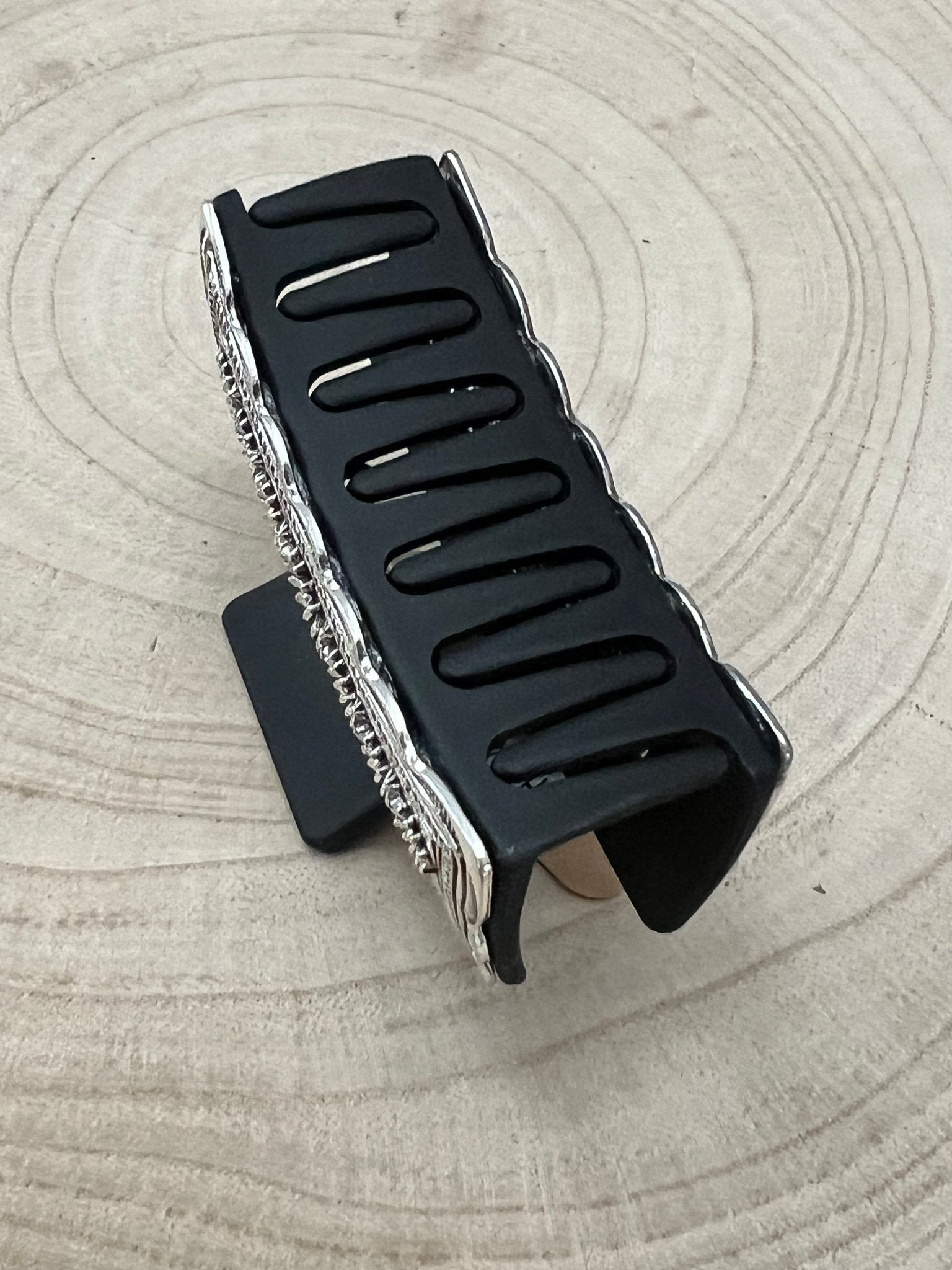 Western Faux Silver Claw Clip